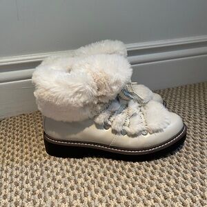 White Faux Fur Boots